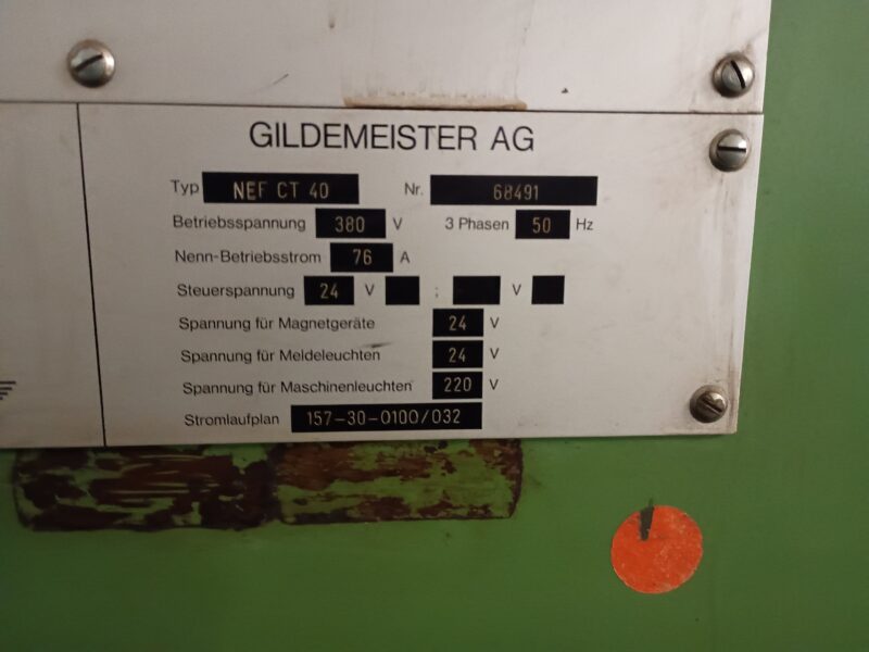 Tokarka CNC Gildemeister AG NEF CT 40 z odbiornikiem wióra