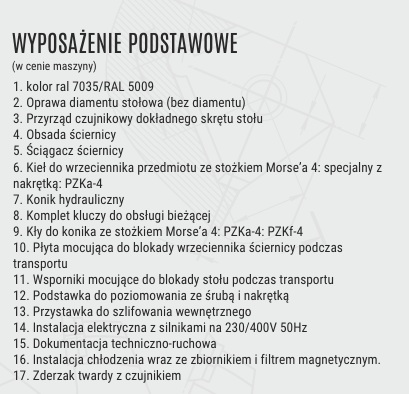 Szlifierka do wałków i otworów RUP-280B x 1000 – FMT Tarnów – Polska produkcja