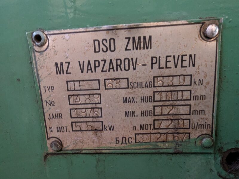 Prasa mimośrodowa 63t M3 VAPTSAROV PE 63
