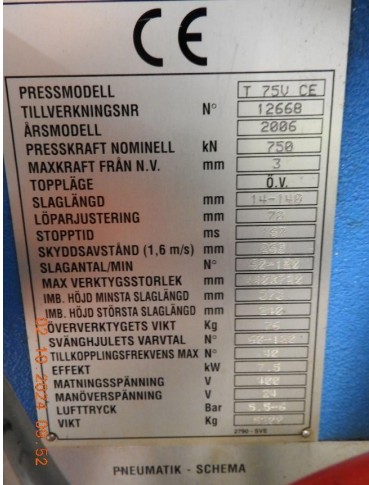 Prasa mimośrodowa Sangiacomo T 75V CE