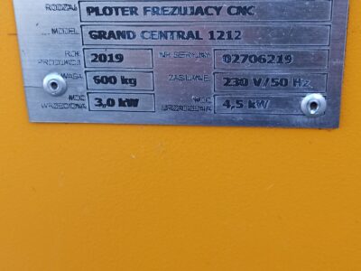 Profesjonalny Ploter Frezujący CNC KMA GRAND CENTRAL 1212 – Wrzeciono 3.0 kW, 230V