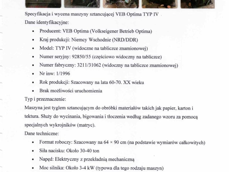 Syndyk sprzeda ruchomości - sprzęt poligraficzny