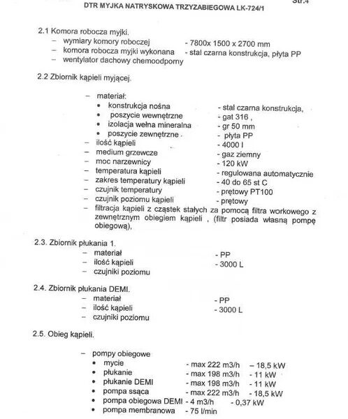 LK-724/1 – 3-stopniowa myjka natryskowa – 36 kW