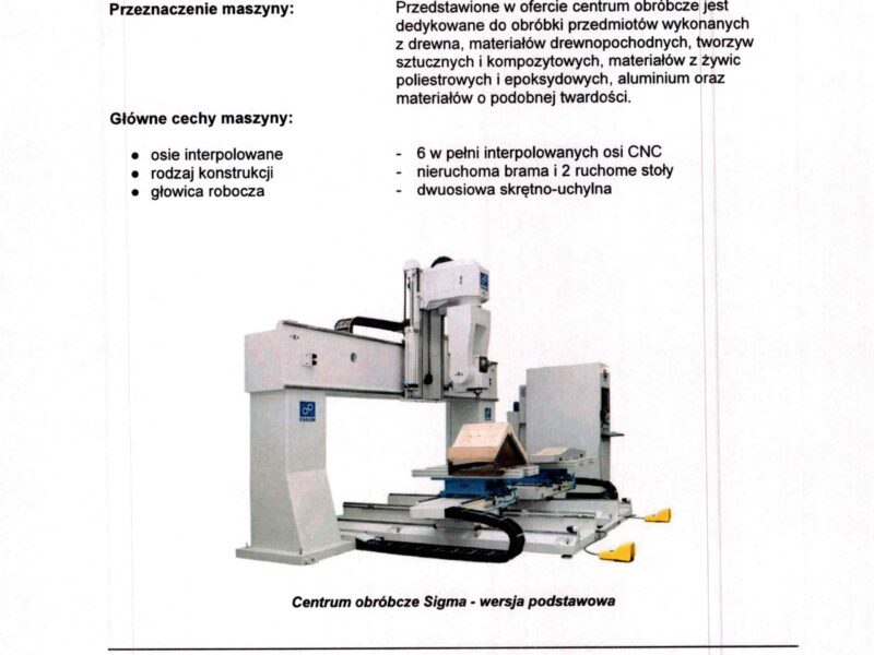 CNC FANUM SIGMA 6-osiowe centrum obróbcze