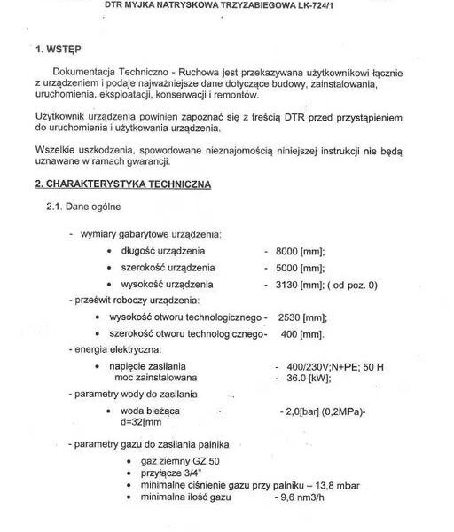 LK-724/1 – 3-stopniowa myjka natryskowa – 36 kW