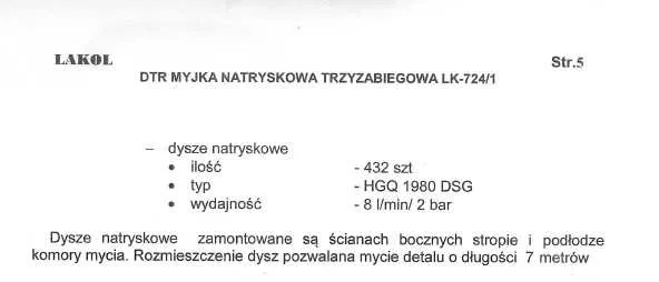 LK-724/1 – 3-stopniowa myjka natryskowa – 36 kW