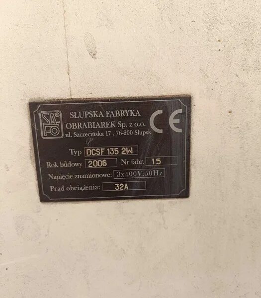 SZCZOTKARKA / SZLIFIERKA PRZELOTOWA SAFO DCSF-135 2W – 1350 mm – 2 WAŁY